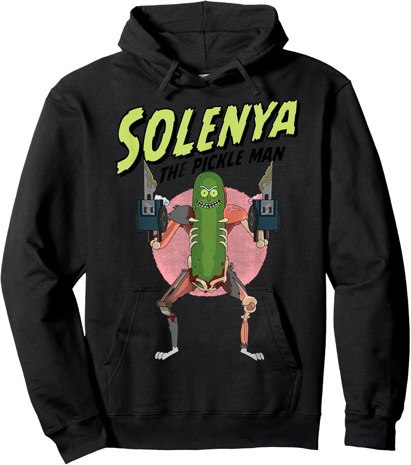 Rick and Morty Pickle Man Solenya Adult Cartoon Design Hoodie - Hoodie | Black