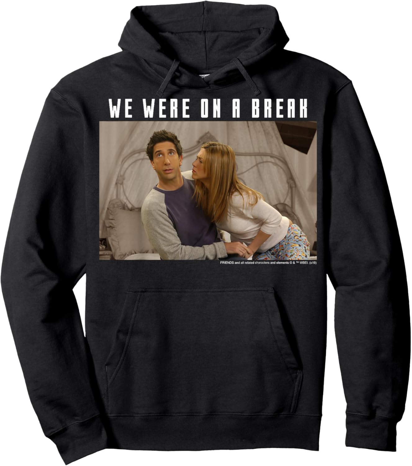 Friends Ross & Rachel We Were On A Break Portrait Hoodie - Hoodie | Black