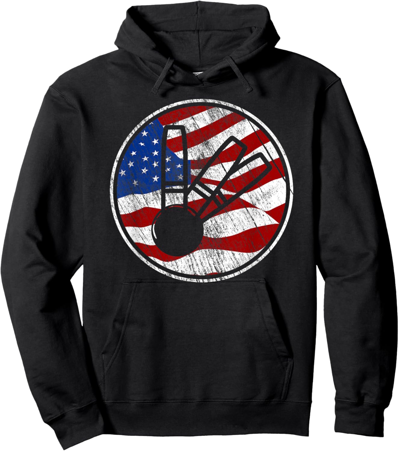 Candlepin Bowling American Flag - Vintage Candlepin Bowling Hoodie - Hoodie | Black