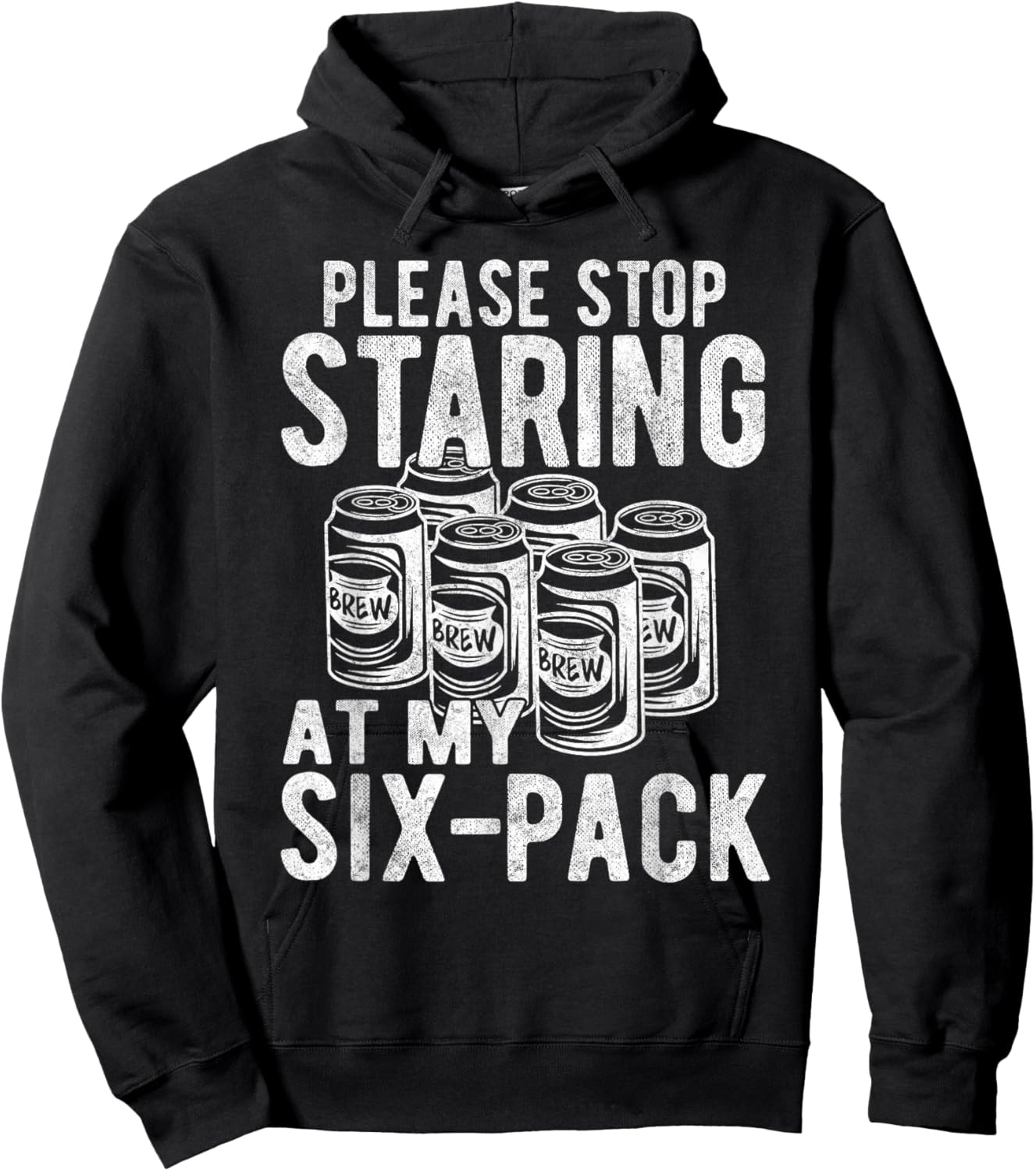 Funny Stop Staring At My Six-Pack, Funny Beer Lover Gift Hoodie - Hoodie | Black