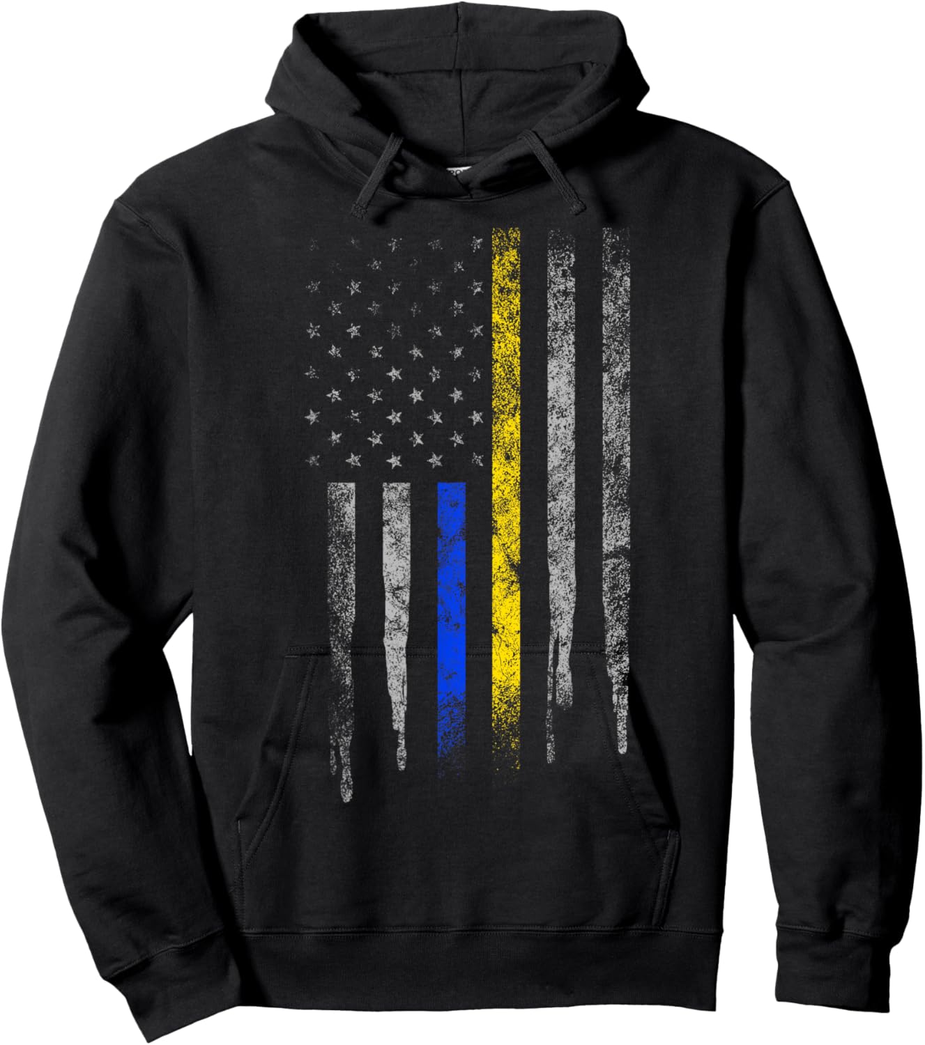 Gold Blue Line 911 Police Dispatcher First Responder Hoodie - Hoodie | Black