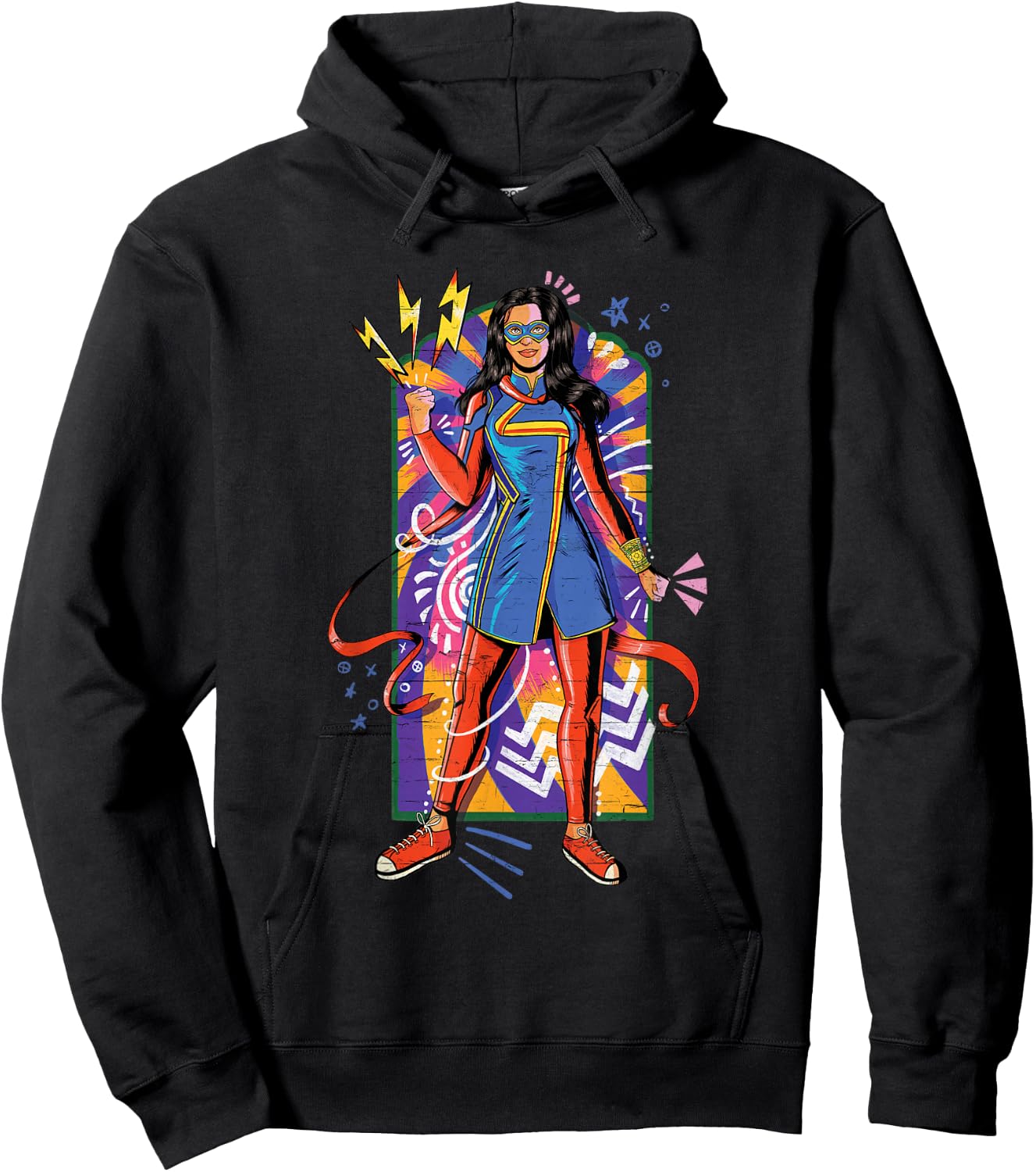 Marvel Ms. Marvel Kamala Khan Mural Art Hoodie - Hoodie | Black
