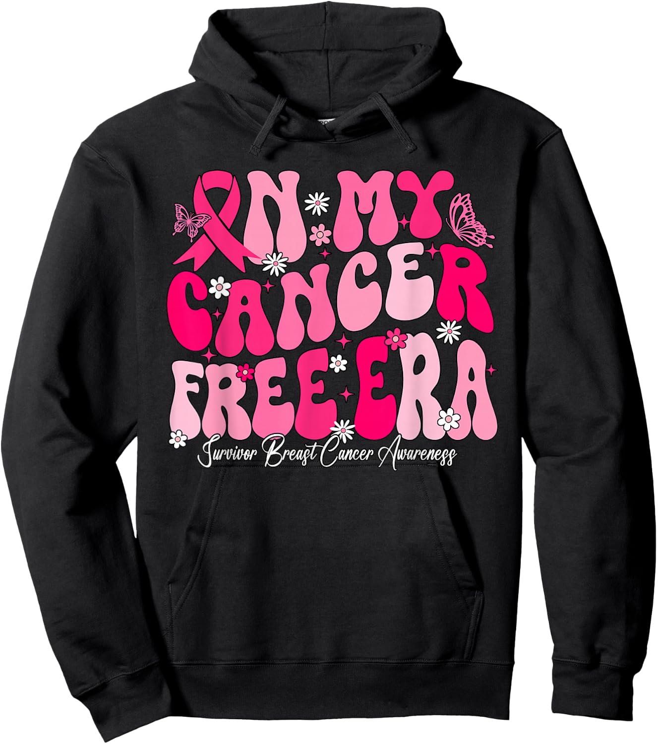 In My Cancer Free Era Survivor Breast Cancer Awareness Hoodie - Hoodie | Black