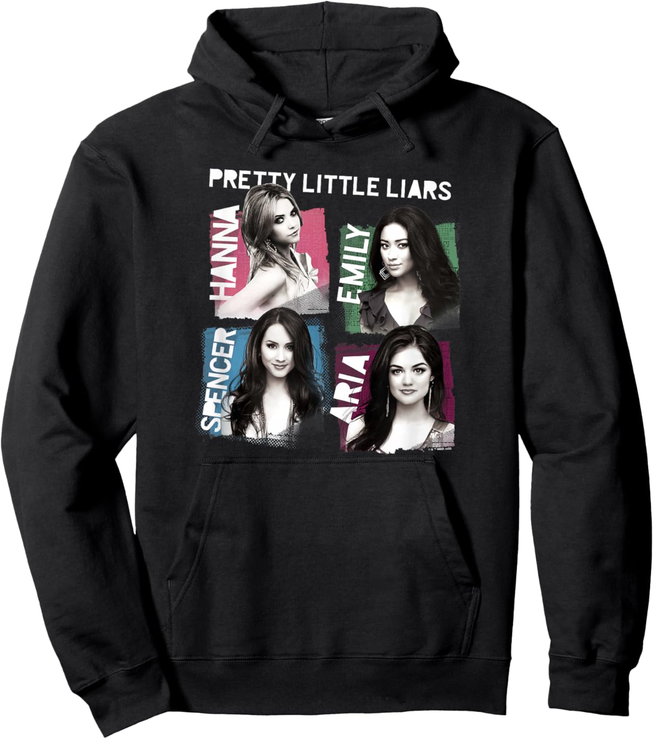 Pretty Little Liars Group Name Boxes Hoodie - Hoodie | Black