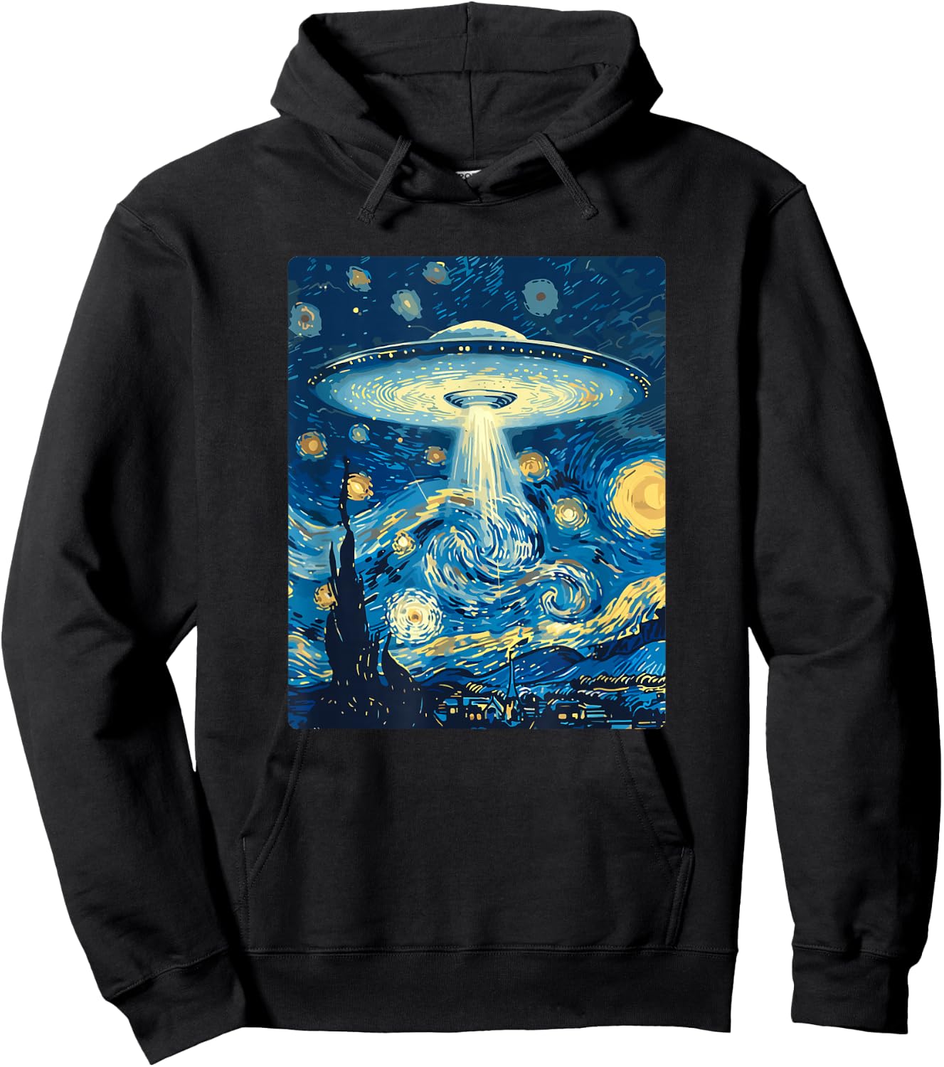 Starry Night UFO Hoodie - Hoodie | Black