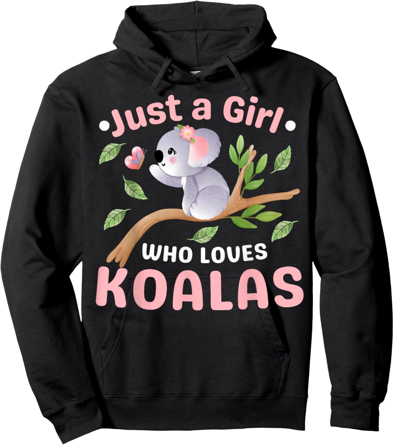 Just A Girl Who Loves Koala Bear Dad Mom Boy Birth-day Gifts Hoodie - Hoodie | Black