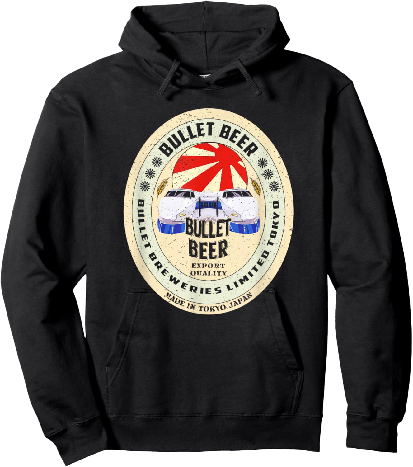 Bullet Train Shinkansen Beer Tokyo Japan Hoodie - Hoodie | Black