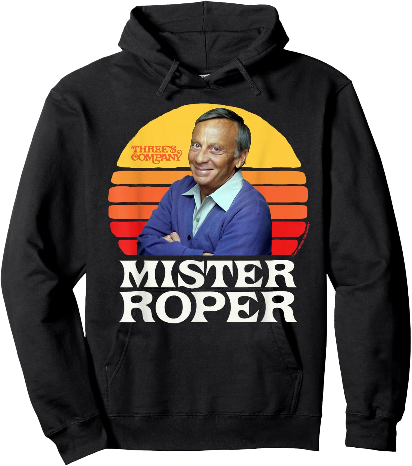Mister Roper Funny Stanley Roper 80's Sunset Three's Company Hoodie - Hoodie | Black