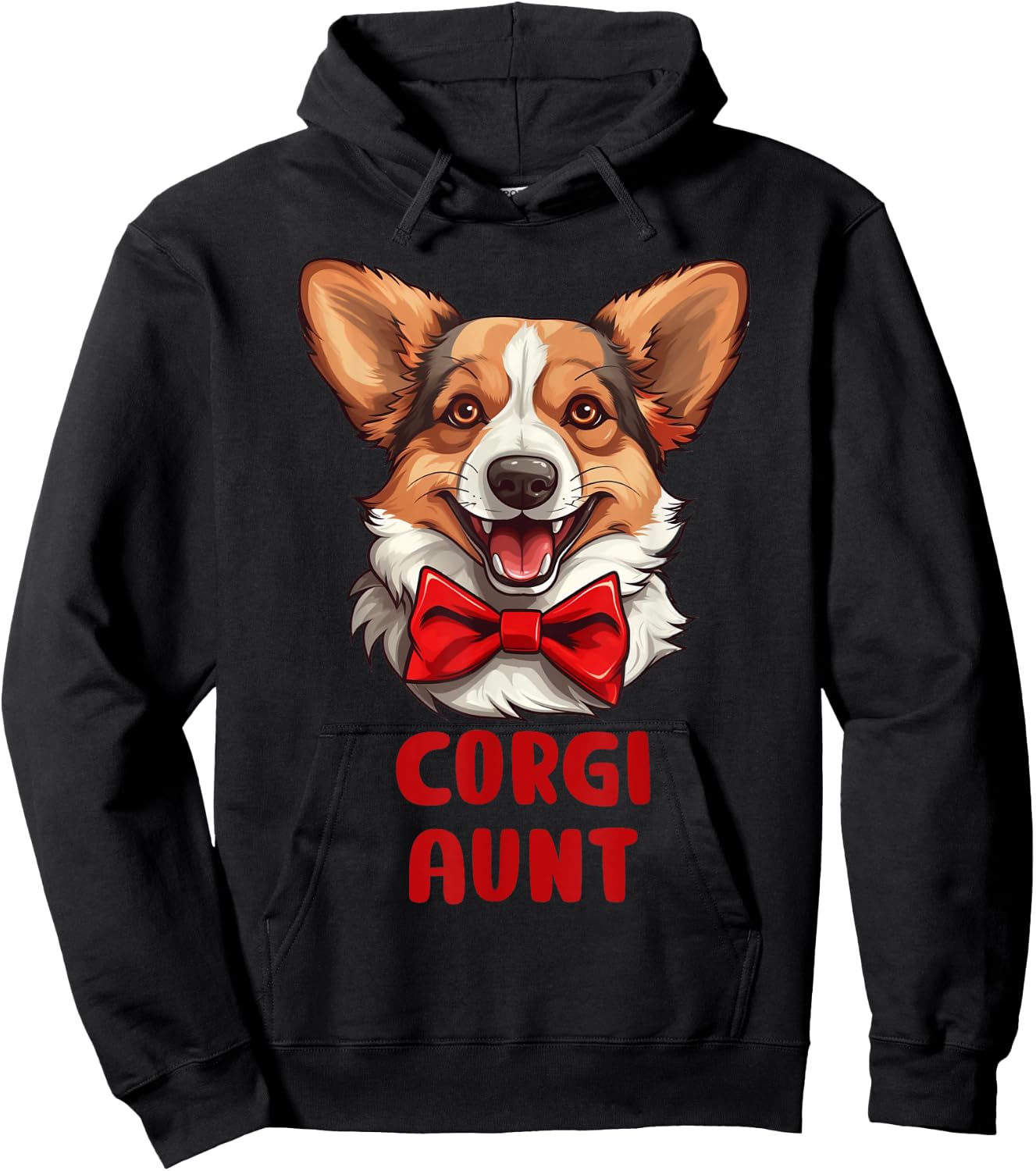 Cute Corgi Aunt Dog Lovers Gift Funny Puppy Corgi Owner Hoodie - Hoodie | Black