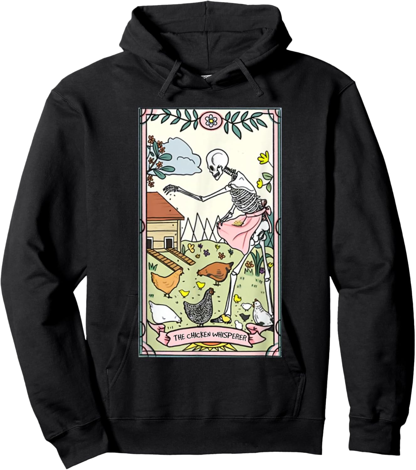The Chicken Whisperer Tarot Card Crazy Chicken Lady Farmer Hoodie - Hoodie | Black
