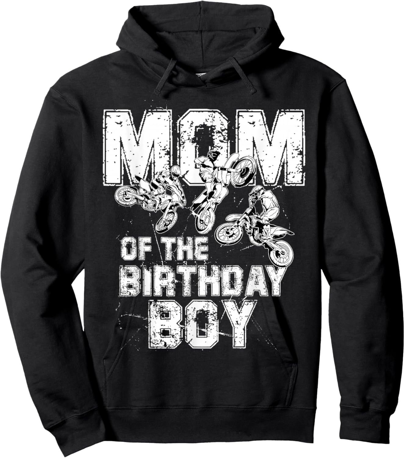 Mom Of The Birthday Boy Dirt Bike Motorcycle Hoodie - Hoodie | Black