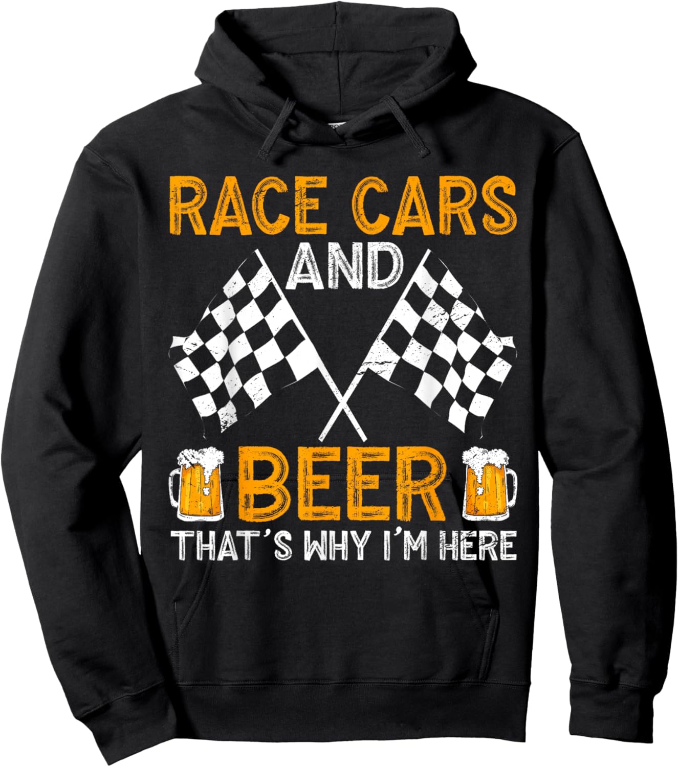 Race Cars And Beer That's Why I'm Here Hoodie - Hoodie | Black