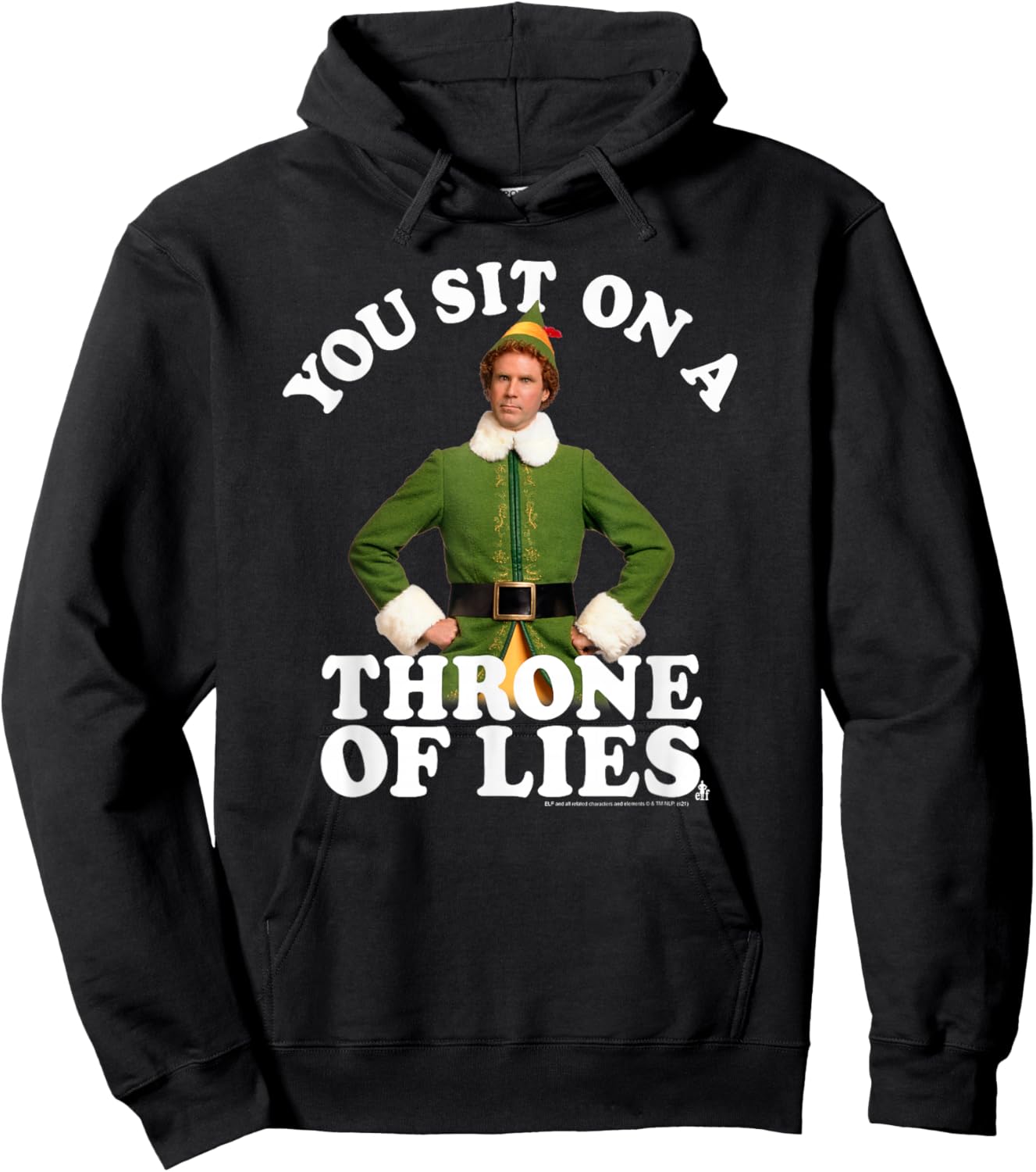 Elf You Sit on a Throne of Lies Christmas Movie Hoodie - Hoodie | Black