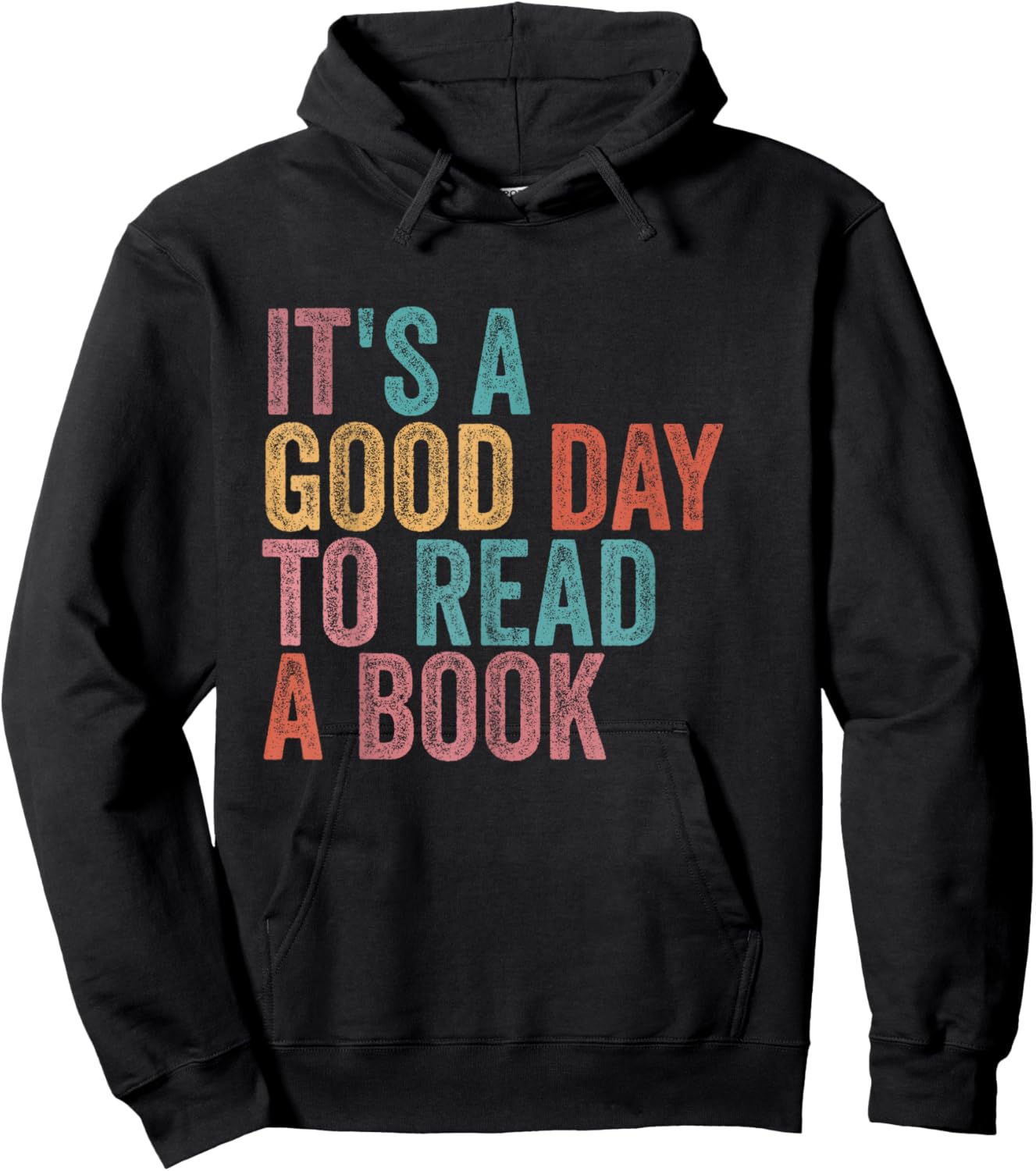 It's A Good Day to Read A Book Retro Vintage Hoodie - Hoodie | Black