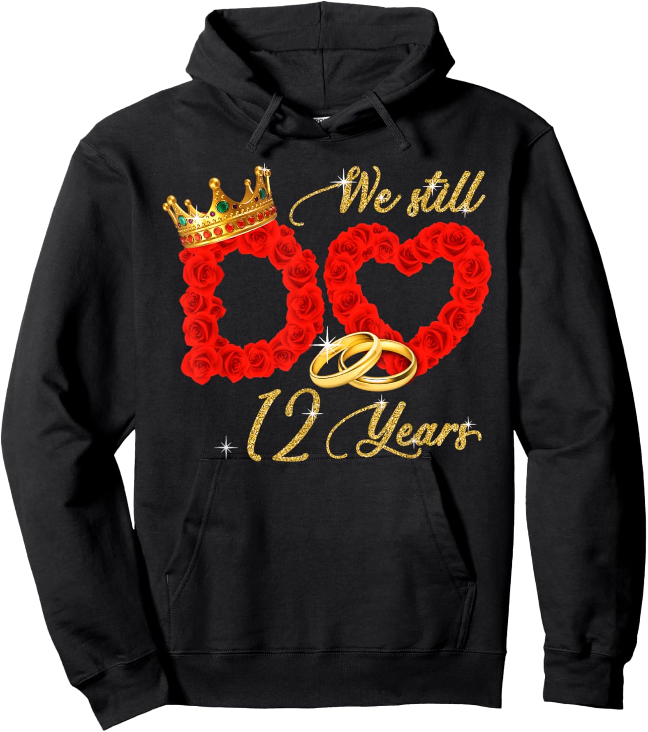 We Still Do 12 Years Of Marriage 12th Wedding Anniversary Hoodie - Hoodie | Black