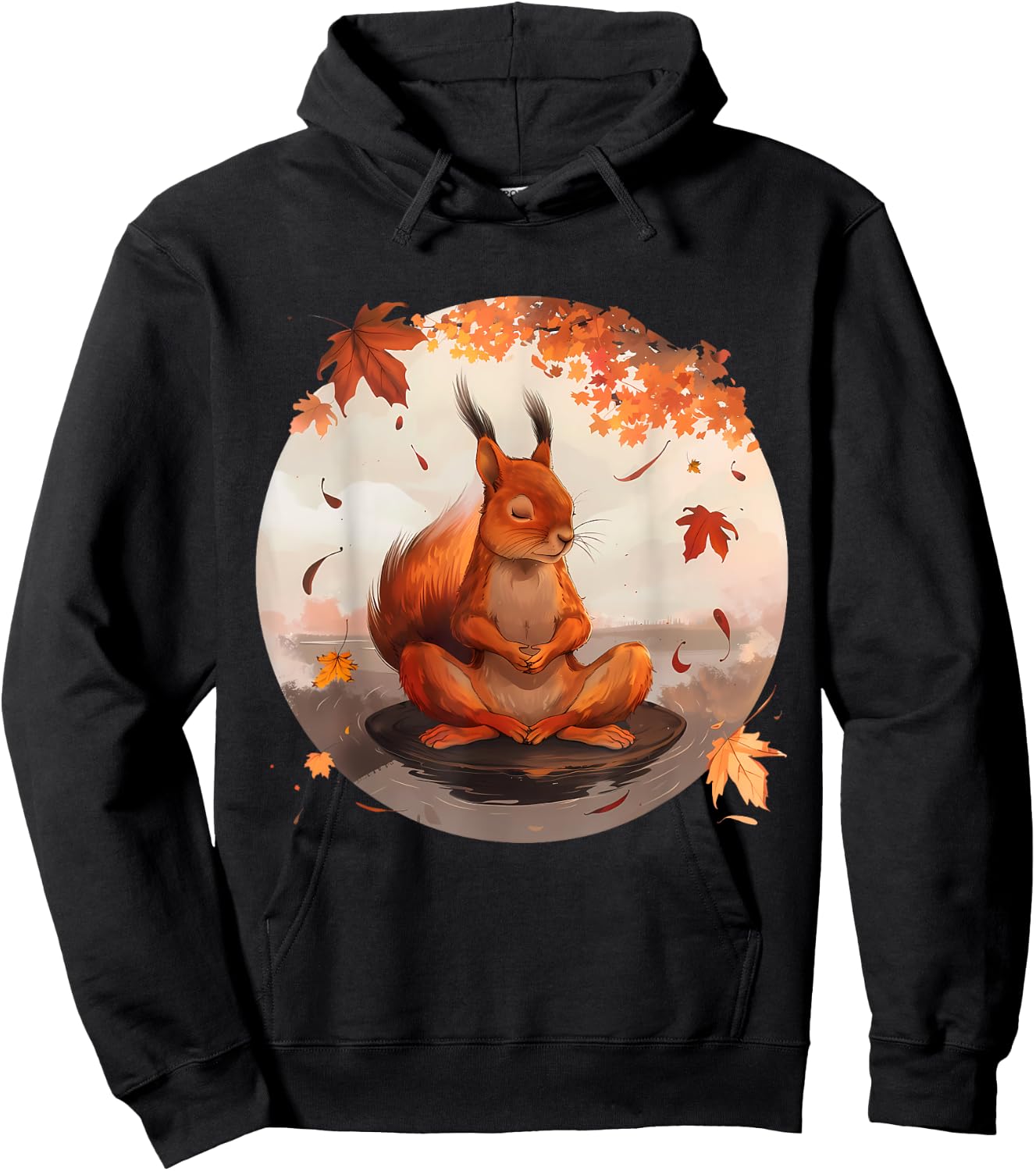 Meditation Squirrel Animal Art Spirituality Yoga Buddhist Hoodie - Hoodie | Black
