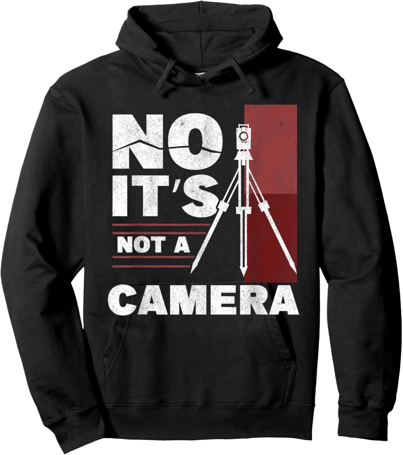 No It's Not A Camera Surveying Engineer Tripod Land Surveyor Hoodie - Hoodie | Black