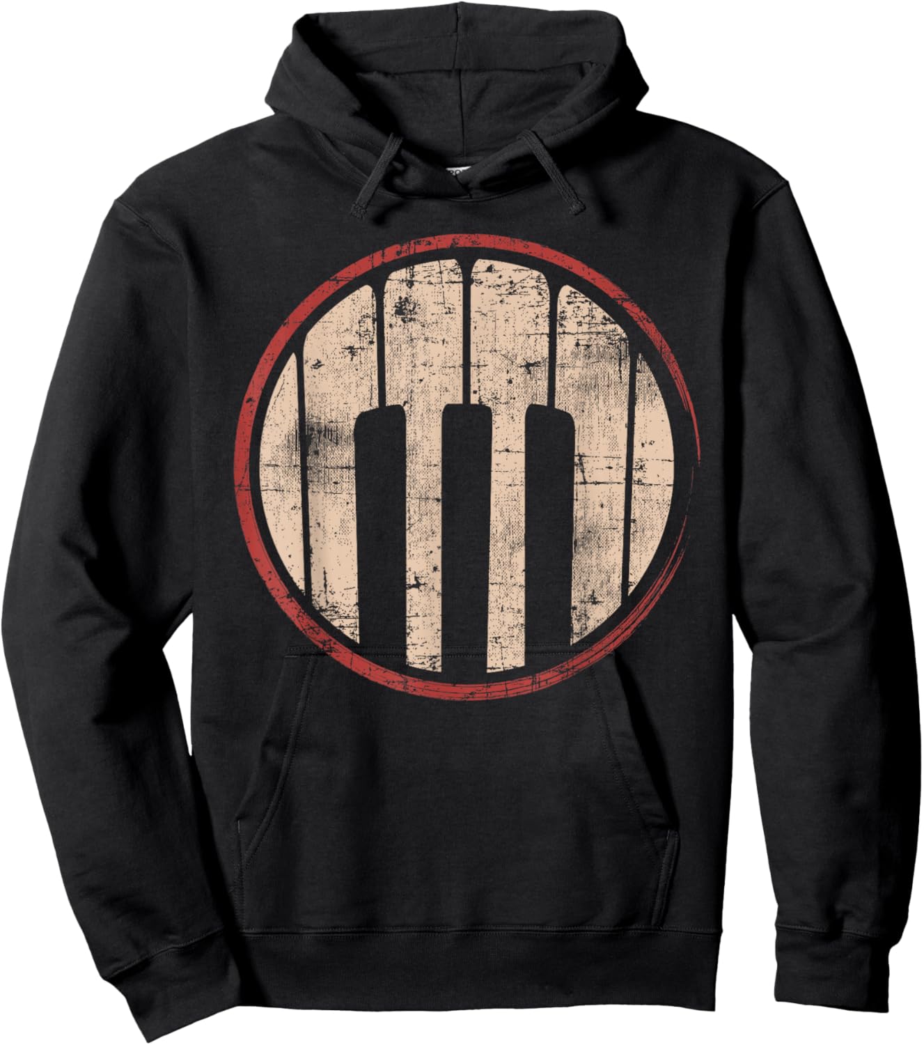 Retro Jazz Pianist Vintage Piano Hoodie - Hoodie | Black