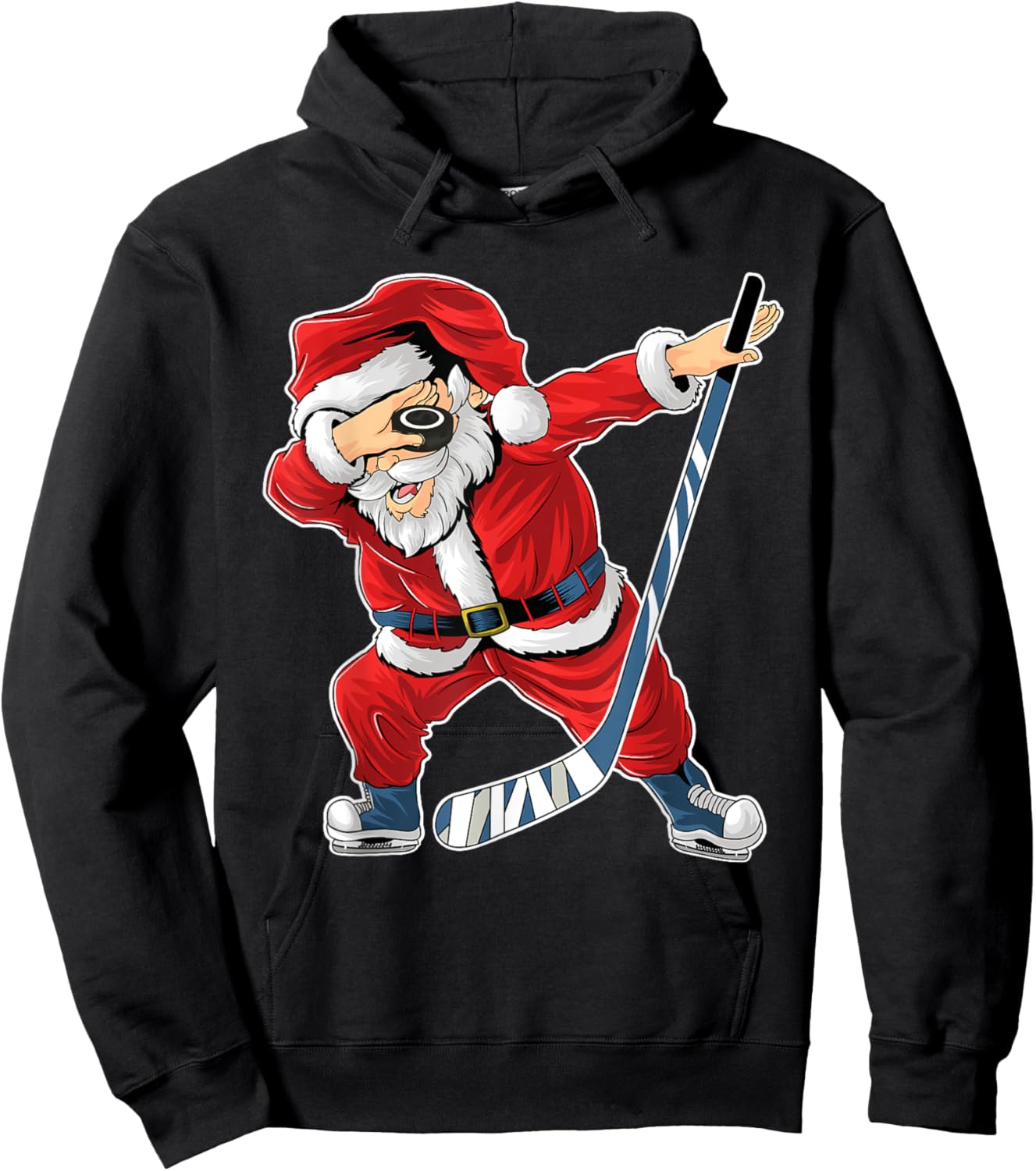 Ice Hockey Dabbing Santa Claus Hockey Player Christmas Hoodie - Hoodie | Black