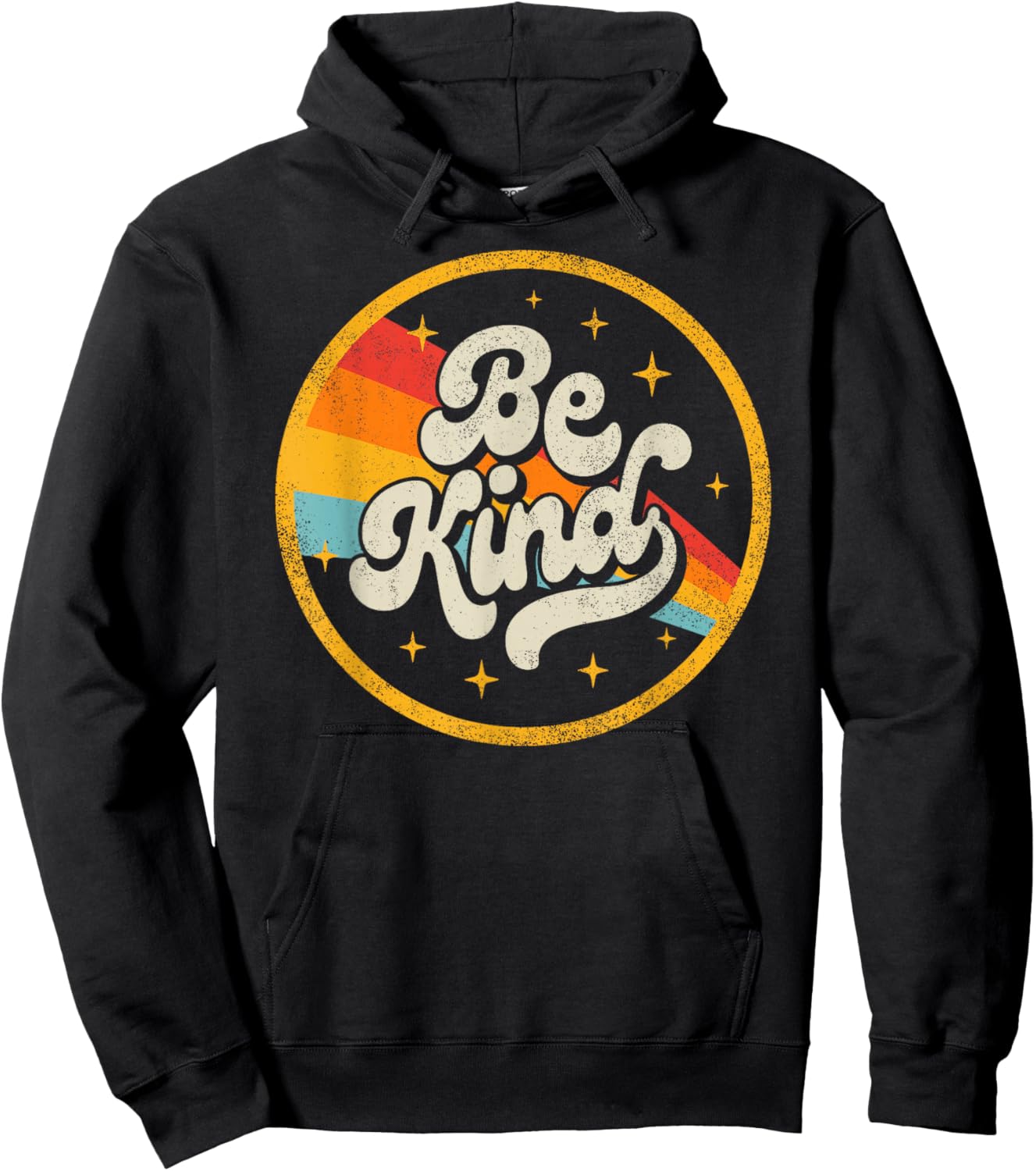 Be Kind Positive Inspirational Kindness Retro Galaxy Space Hoodie - Hoodie | Black