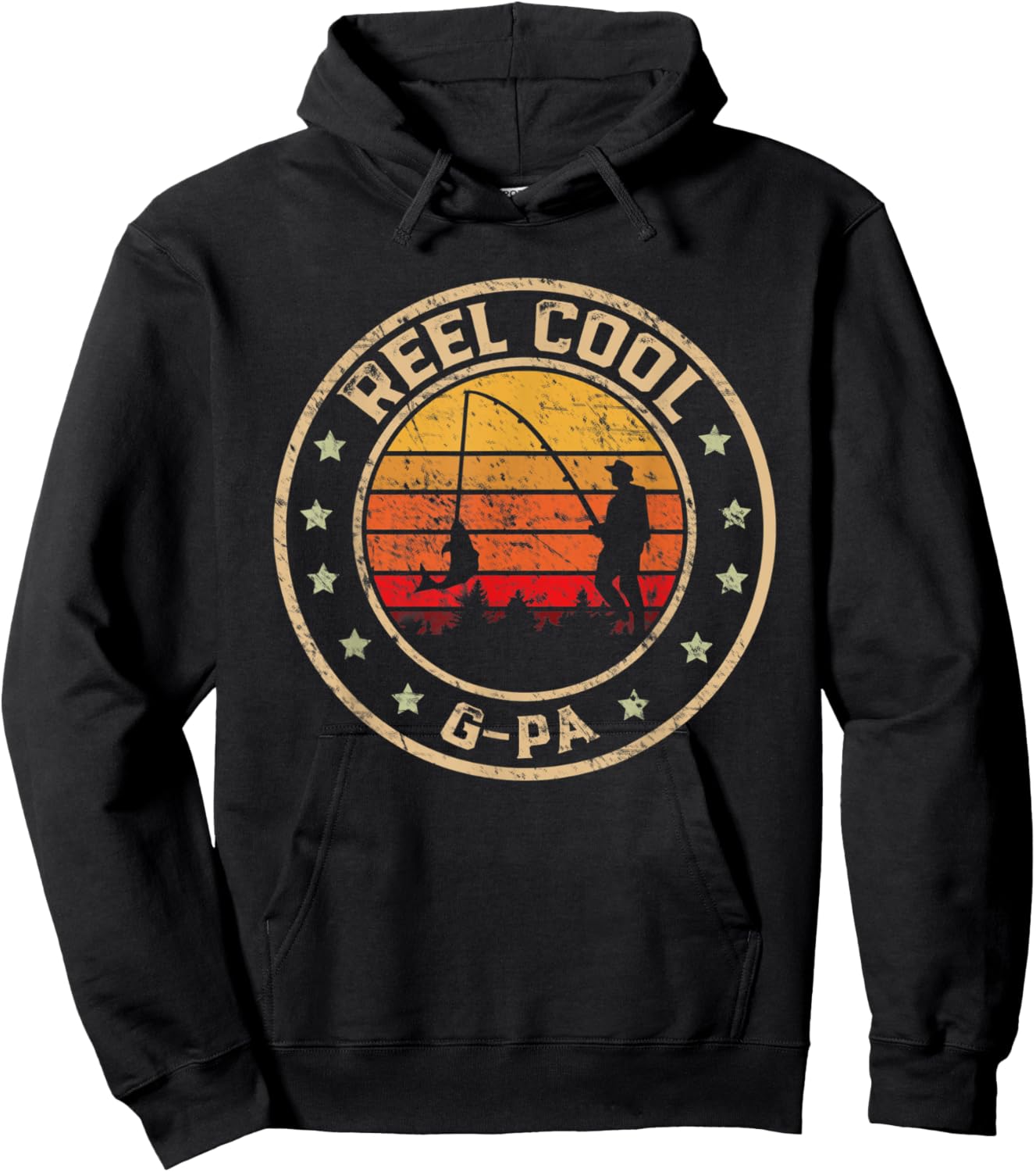 Reel Cool G-Pa Fish Fishing Shirt Father's Day Hoodie - Hoodie | Black