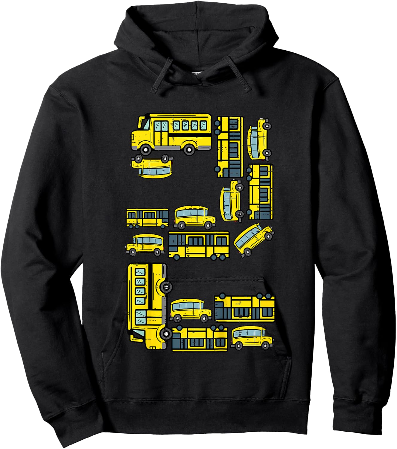 Kids 2nd Birthday 2 School Buses Bday Party Boys Kids Toddler Hoodie - Hoodie | Black