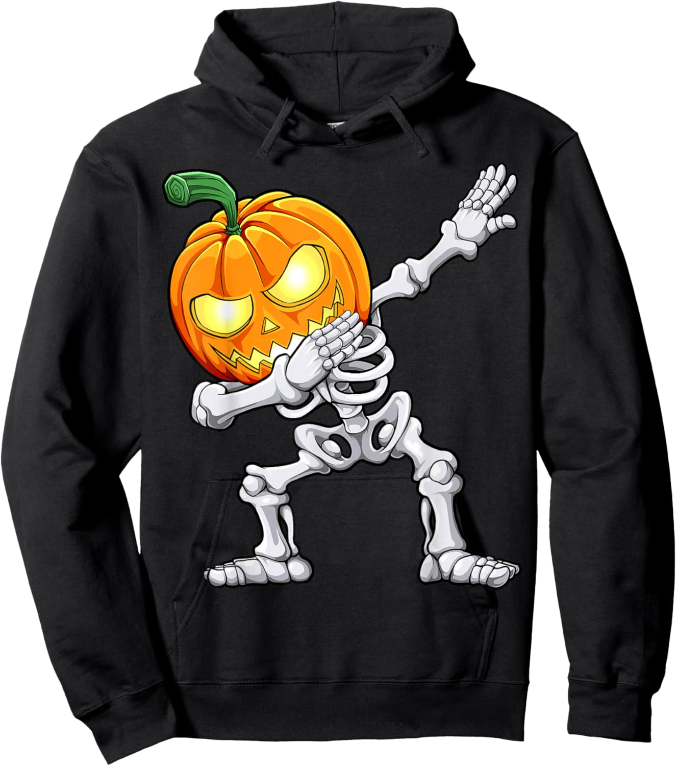 Halloween Boys Dabbing Skeleton Scary Pumpkin Jack O Lantern Hoodie - Hoodie | Black