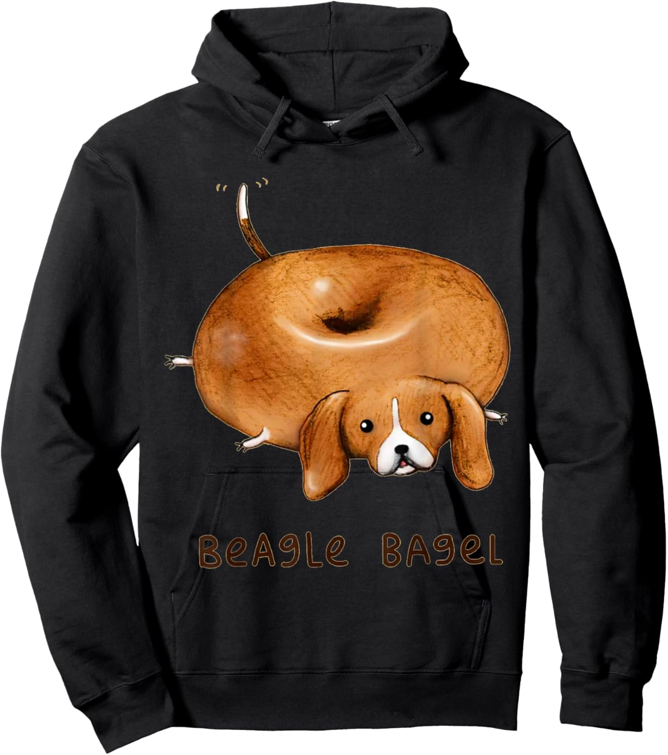 Beagle Bagel - Funny Cute Dog Women Kids Hoodie - Hoodie | Black