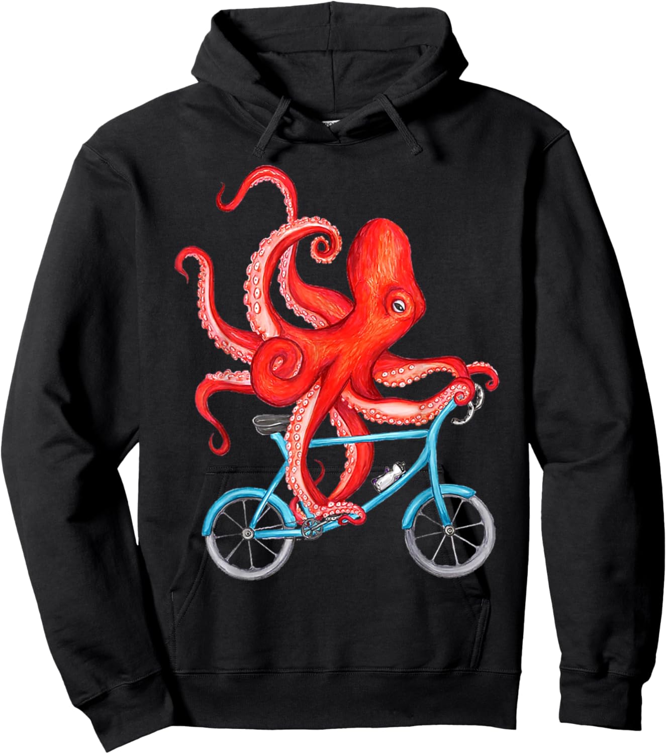Octopus Bicycle Bike Cycling Beach Ocean Sea Octopus Lover Hoodie - Hoodie | Black