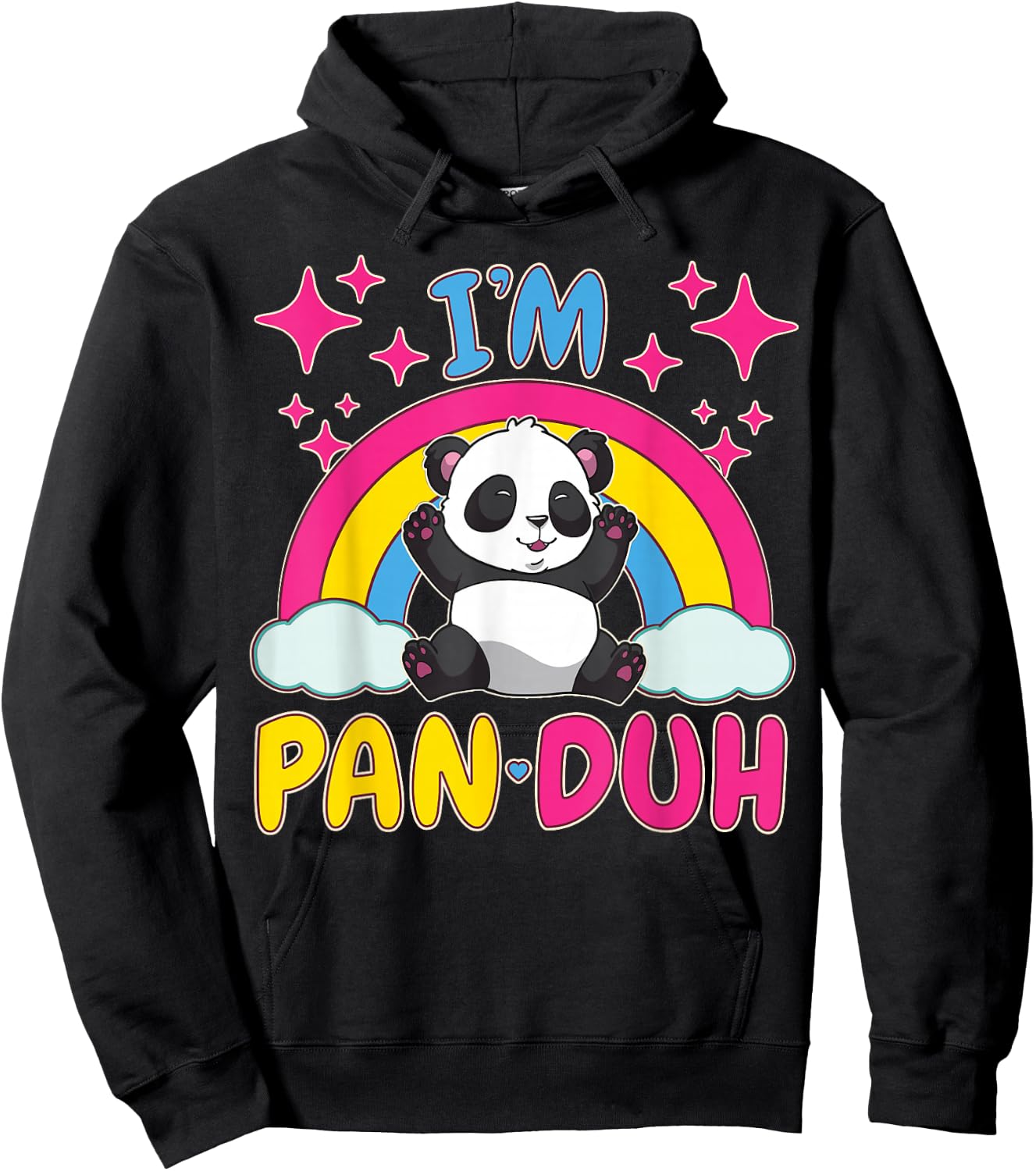 Panda Pansexual Rainbow Funny Pansexual Pride Pan Hoodie - Hoodie | Black