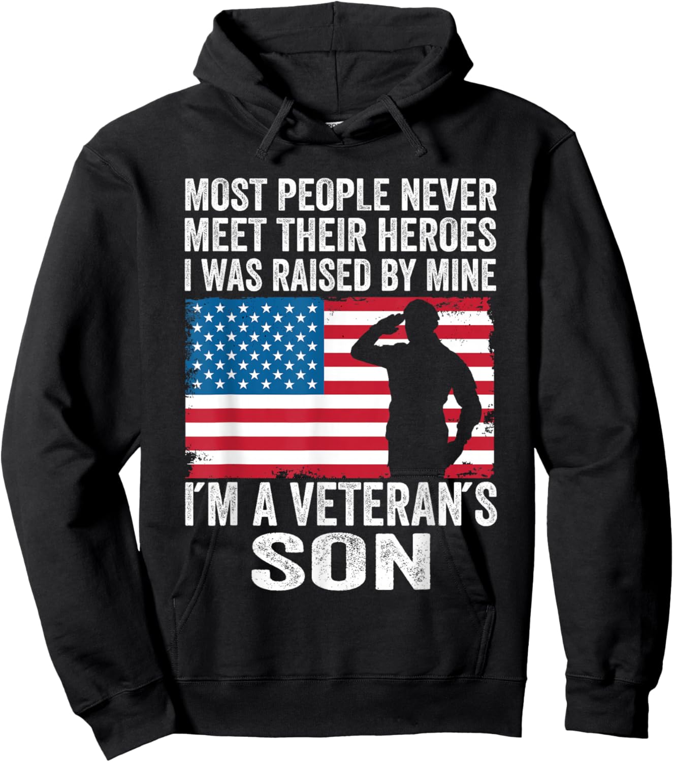 American Proud Veteran Son Veterans Day Memorial Day Hoodie - Hoodie | Black