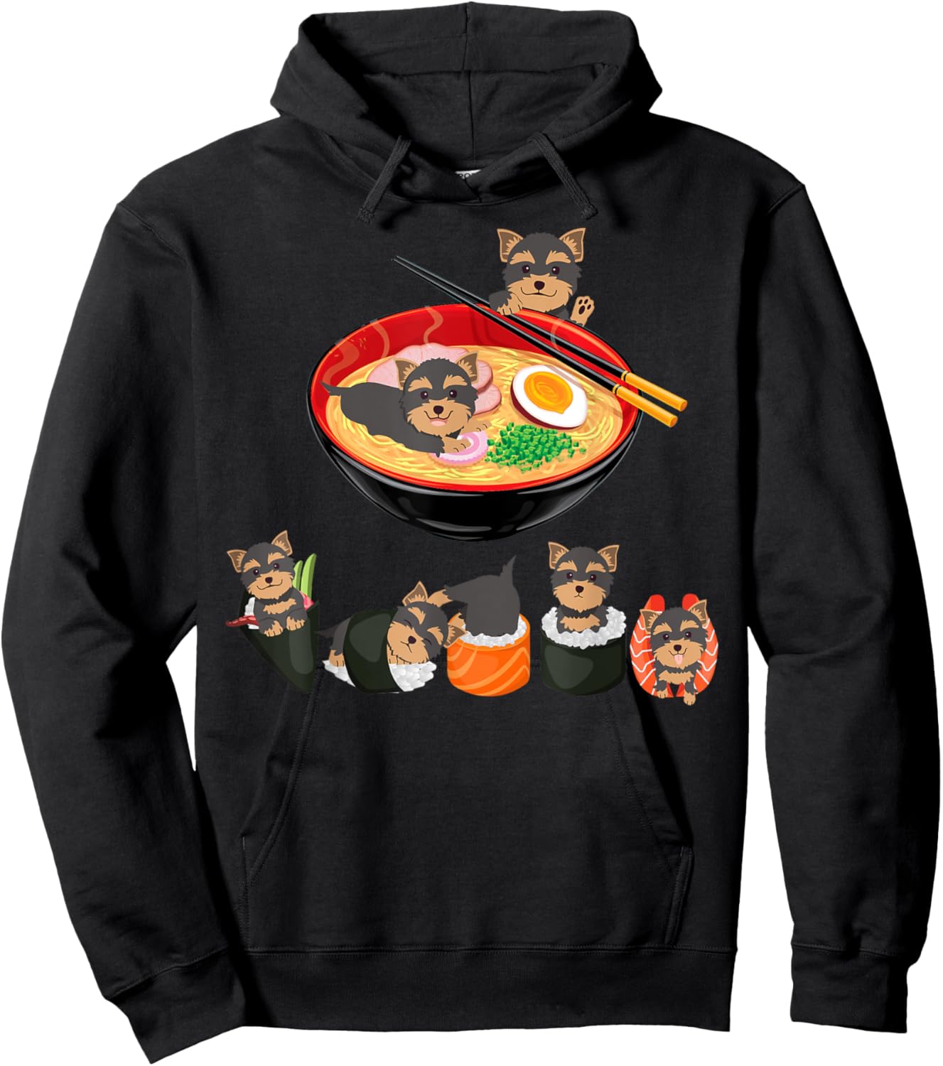Ramen Yorkie Noodle Cute Yorkie Lover Gifts Men Hoodie - Hoodie | Black