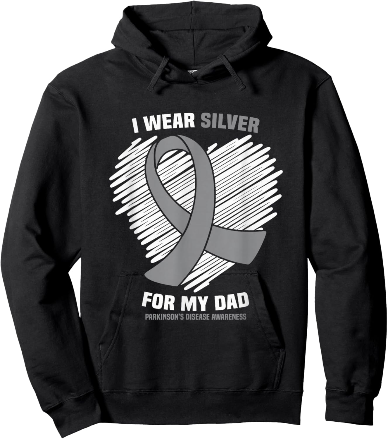 I Wear Silver For My Dad Parkinson's Disease Awareness Hoodie - Hoodie | Black