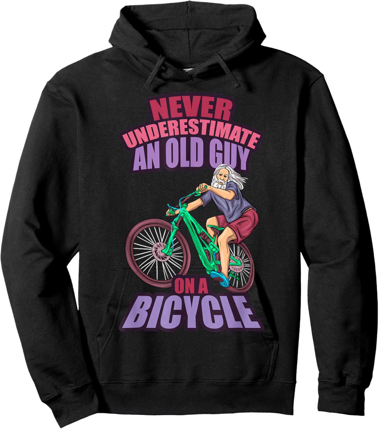 Bicycle Grandparents Cyclist Grandma Funny Pension Hoodie - Hoodie | Black