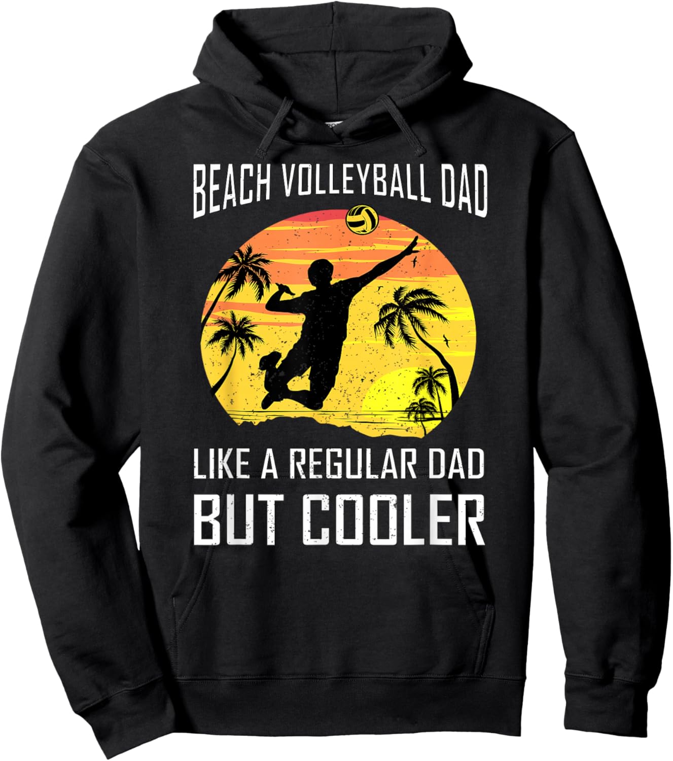 Sand Volley Father Dad Team Beach Volleyball Player Hoodie - Hoodie | Black