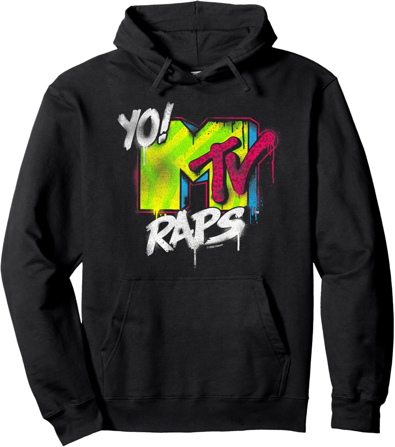 MTV Yo! MTV Raps Vintage Spray Can Logo Hoodie - Hoodie | Black