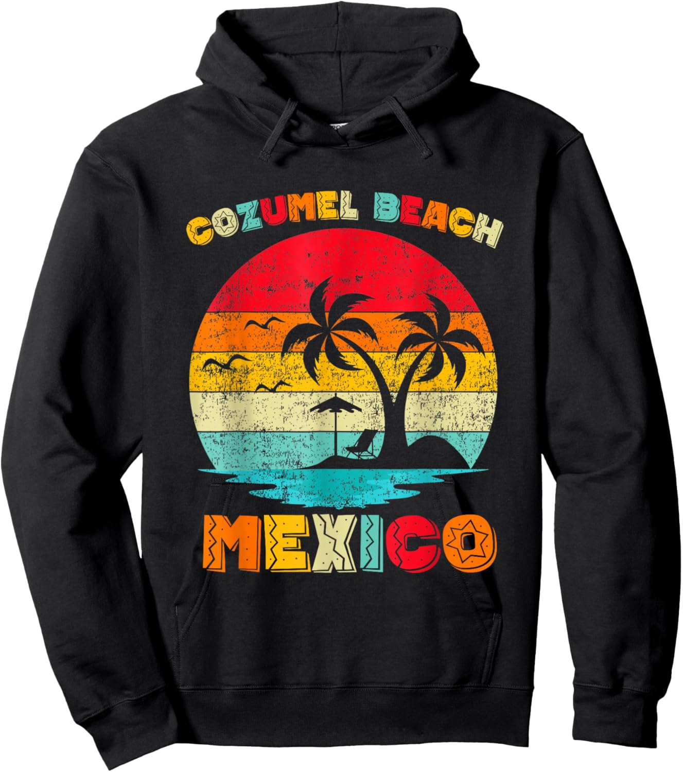 Family Vintage Retro Mexico Cozumel Beach Presents Hoodie - Hoodie | Black