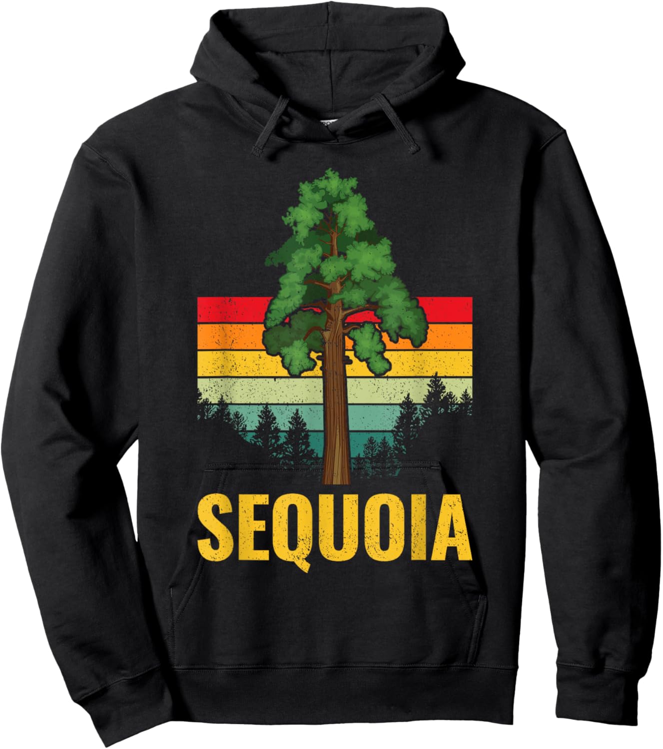 Sequoia US National Park California Vintage Gift Hoodie - Hoodie | Black