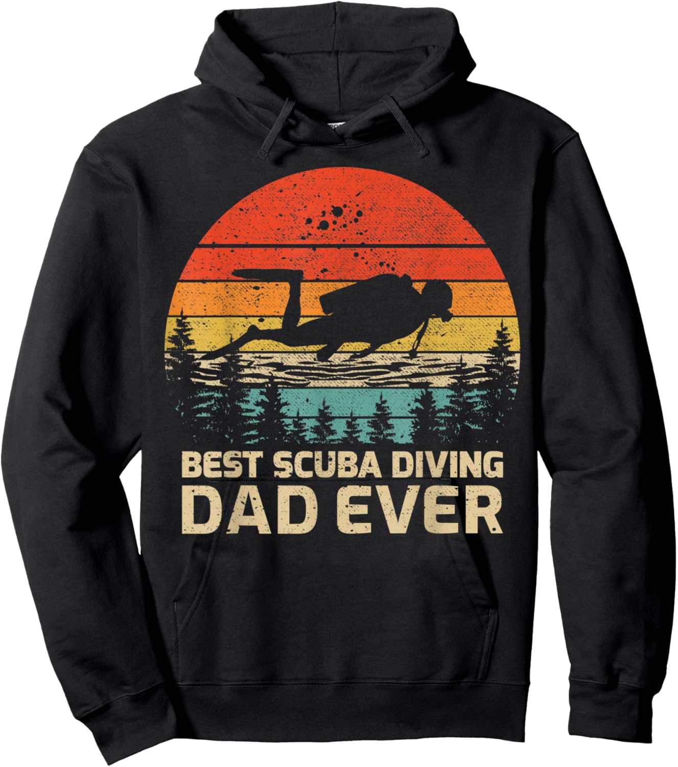 Retro Vintage Best Scuba Diving Dad Ever Father's Day Hoodie - Hoodie | Black