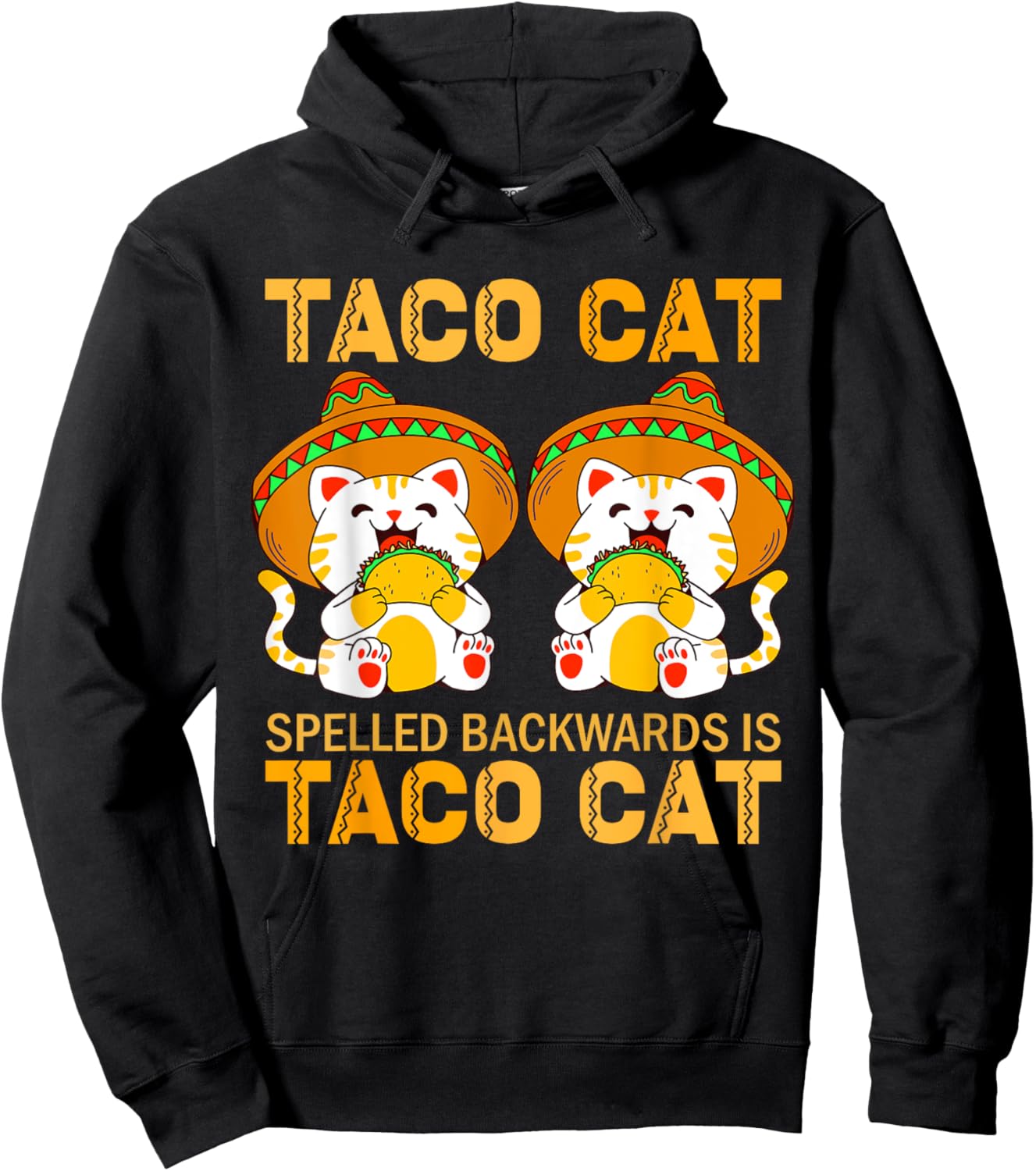 TacoCat for Kids Taco Cat Cinco de Mayo TacoCat Cat Hoodie - Hoodie | Black