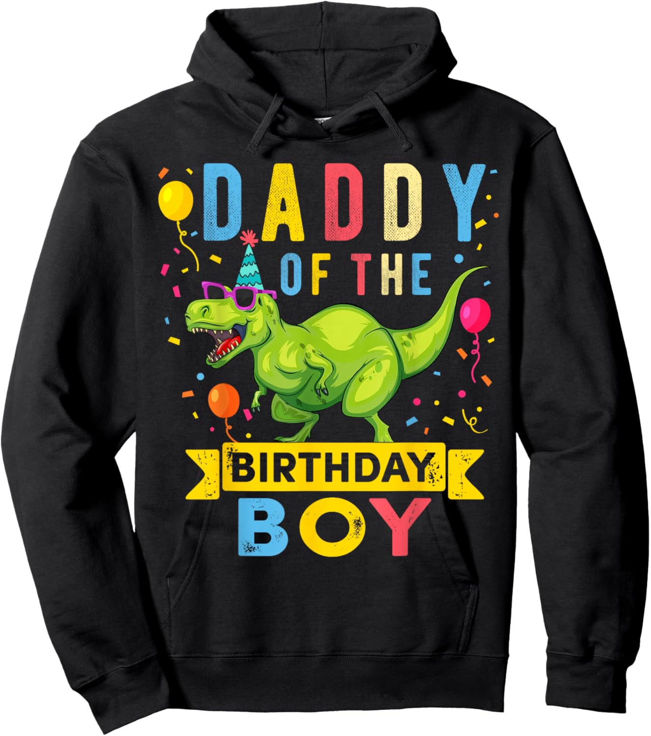 Daddy of The Birthday Boy T-Rex Dinosaur Birthday Party Hoodie - Hoodie | Black