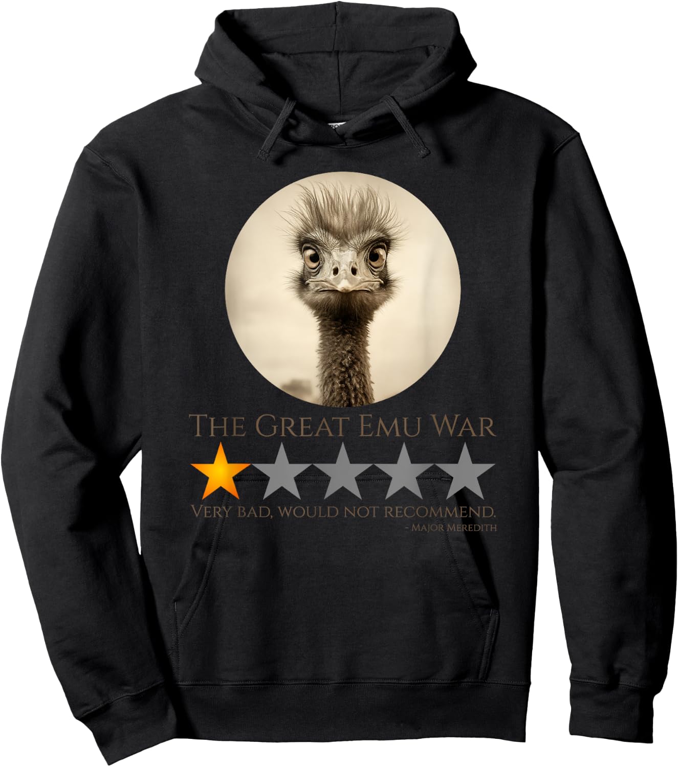 The Great Emu War - Australian History Meme Hoodie - Hoodie | Black