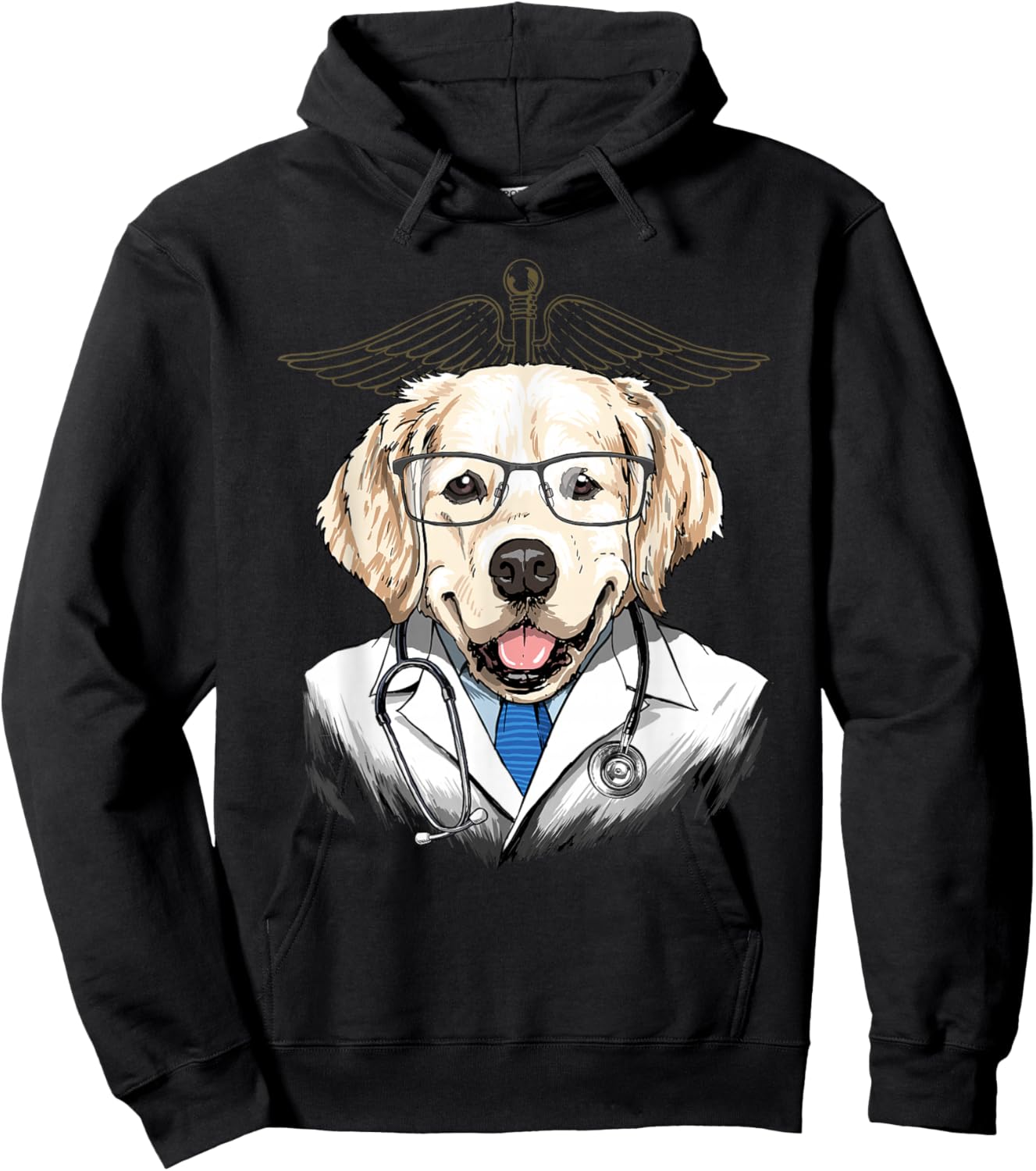 Golden Retriever Dogtor Vet Veterinarian Dog Doctor Hoodie - Hoodie | Black
