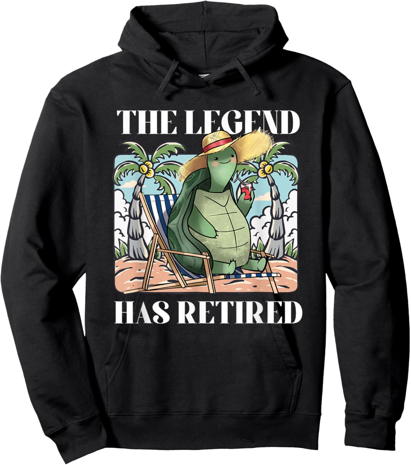 The Legend Has Retired | Retirement | Funny Turtle Hoodie - Hoodie | Black