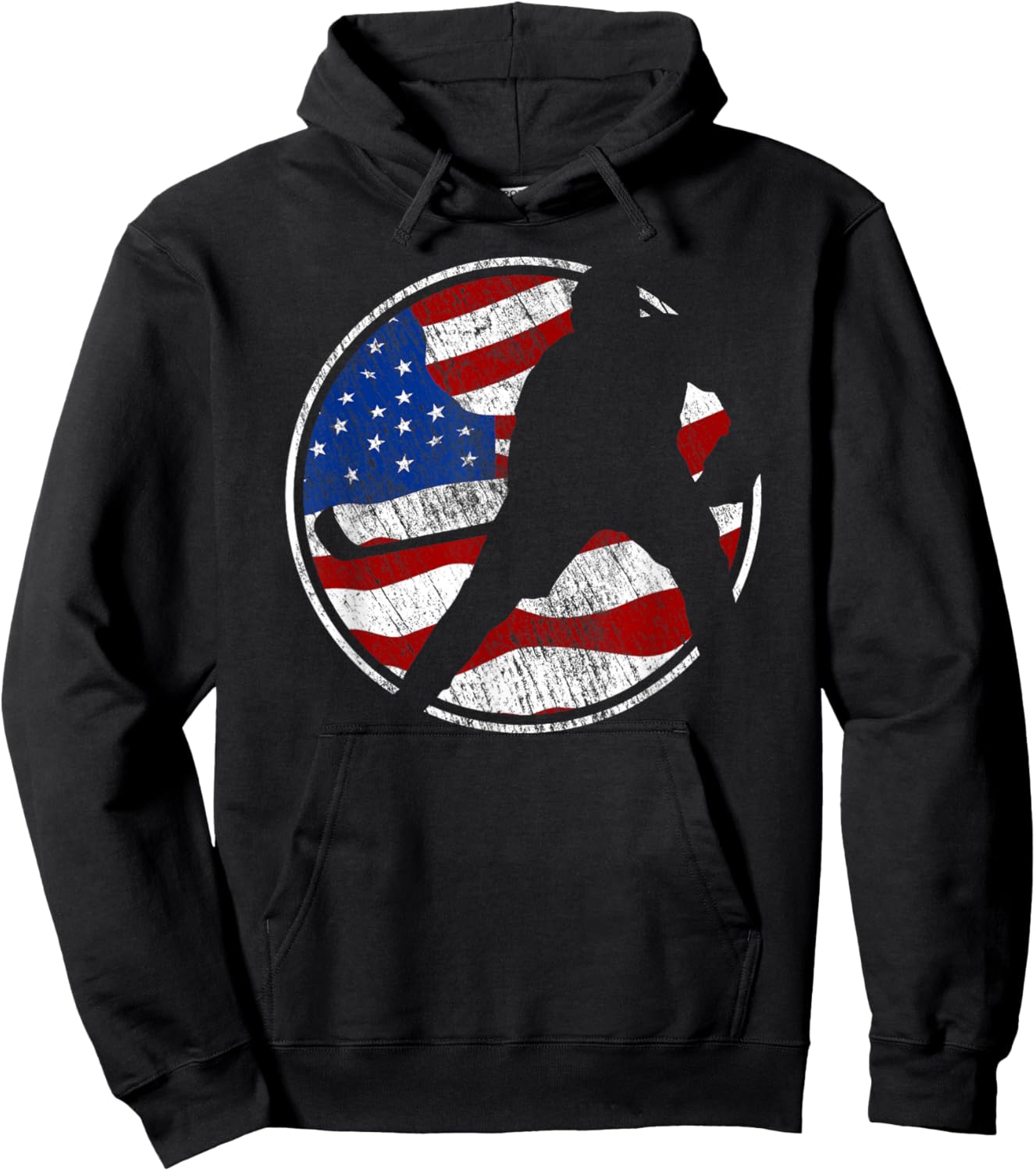 Roller Hockey American Flag - Vintage Roller Hockey Kids Men Hoodie - Hoodie | Black