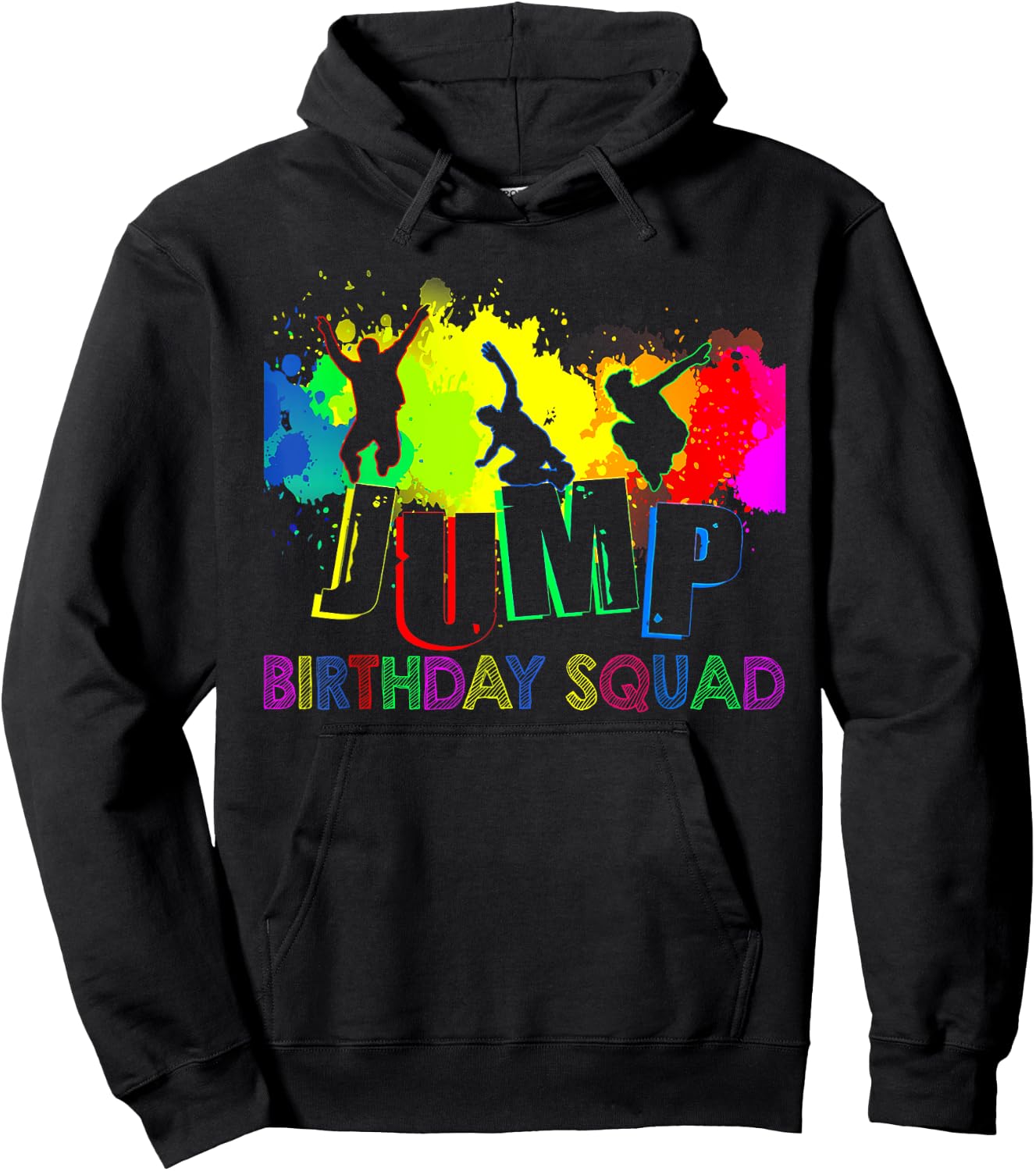 Jump Birthday Squad Party Matching Family Group Jumping Bday Hoodie - Hoodie | Black
