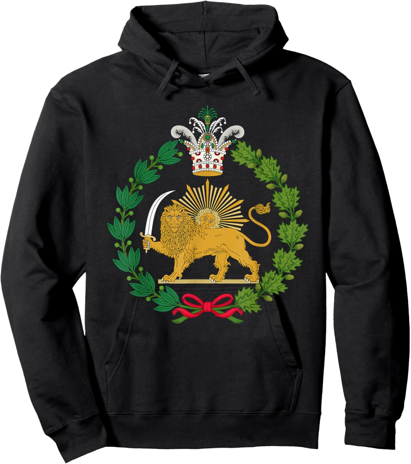 Iranian pride lion and sun of Qajar and Pahlavi Hoodie - Hoodie | Black
