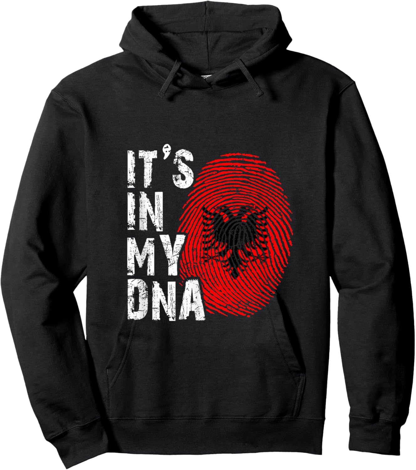 It is in my DNA fingerprint genes Albania flag country Gift Hoodie - Hoodie | Black