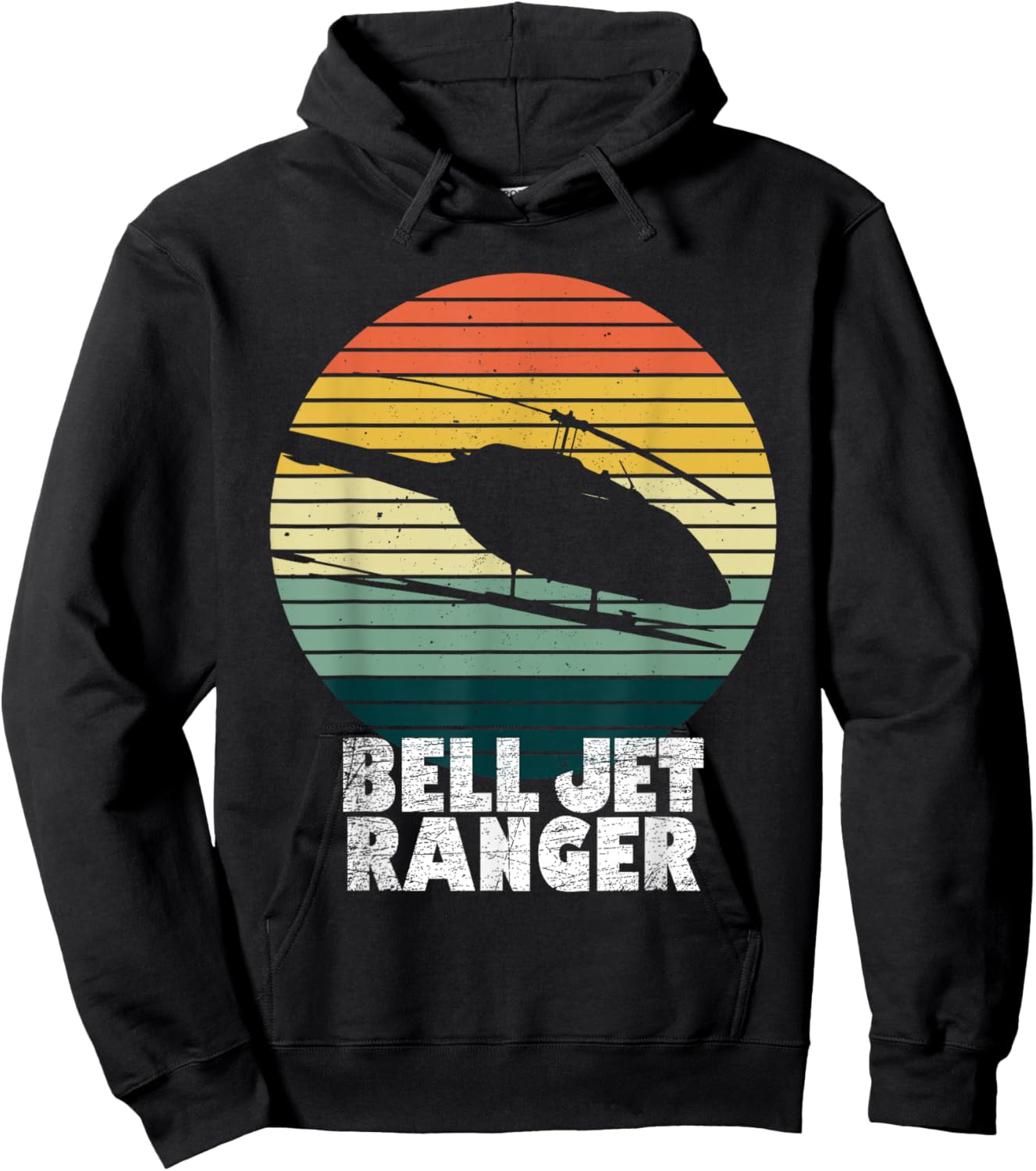 Helicopter Avitation Pilot Military Heli Bell Jet Ranger Hoodie - Hoodie | Black