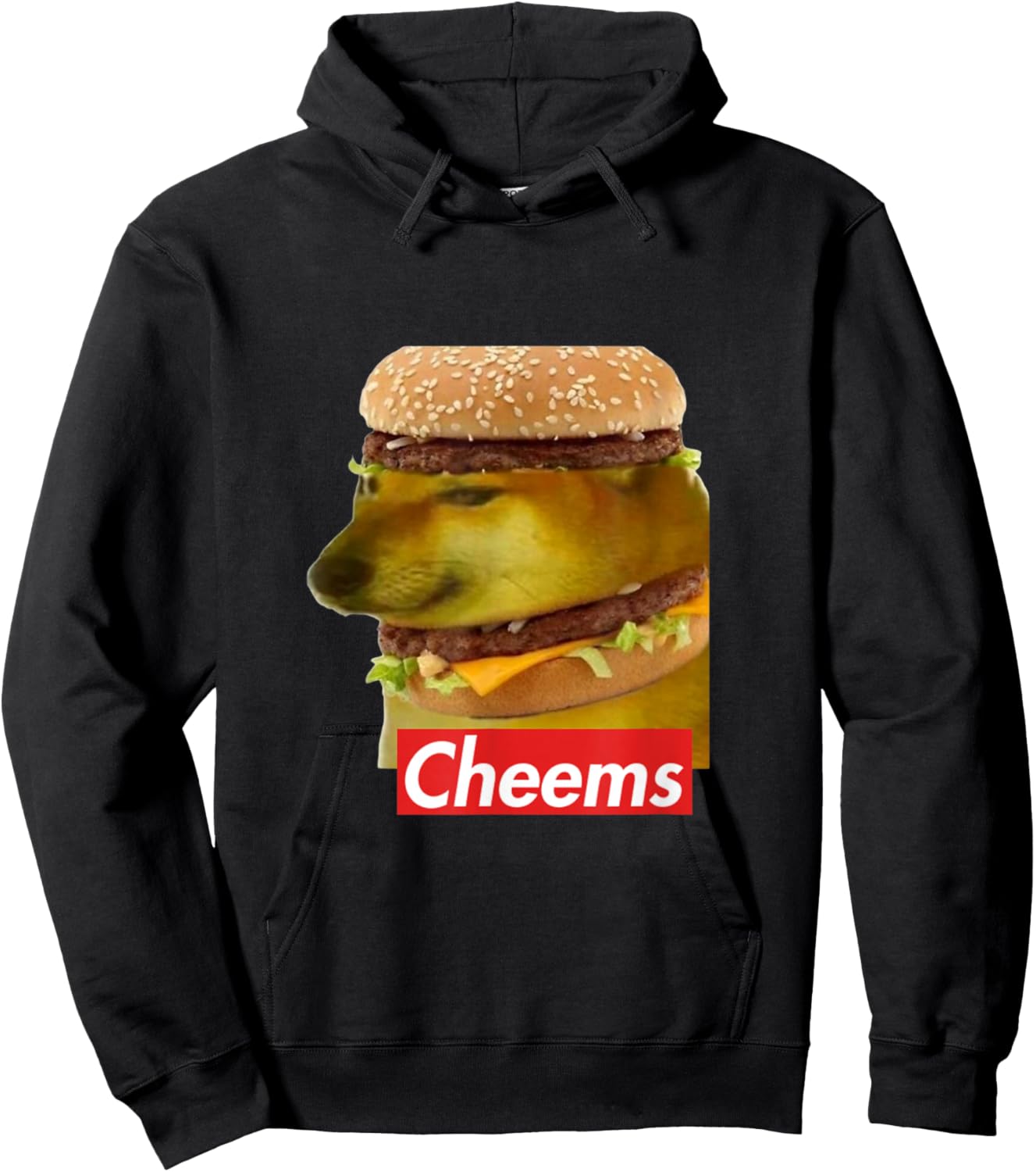 Cheems Cheemsburbger Ironic Doge Meme Hoodie - Hoodie | Black